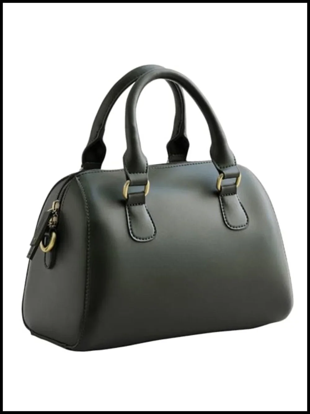 Vegan Leather Boston Bag Vintage Top Handle Satchel Purse Retro Handbag Women